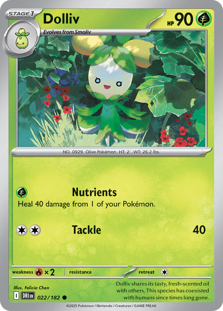 Dolliv⁣ - Destined Rivals⁣ (Common)⁣ [022] English / Near Mint / Reverse-Holo Normal