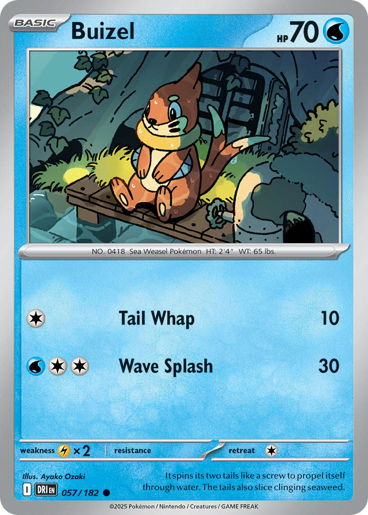 Buizel⁣ - Destined Rivals⁣ (Common)⁣ [057] English / Near Mint / Reverse-Holo Normal