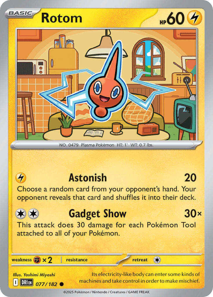 Rotom⁣ - Destined Rivals⁣ (Common)⁣ [077] English / Near Mint / Reverse-Holo Normal
