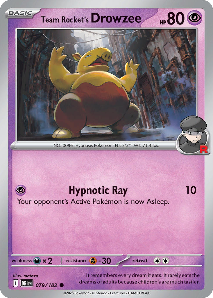 Team Rocket's Drowzee⁣ - Destined Rivals⁣ (Common)⁣ [079] English / Near Mint / Normal
