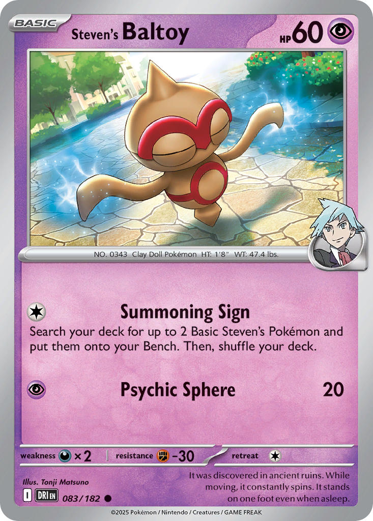 Steven's Baltoy⁣ - Destined Rivals⁣ (Common)⁣ [083] English / Near Mint / Reverse-Holo Normal