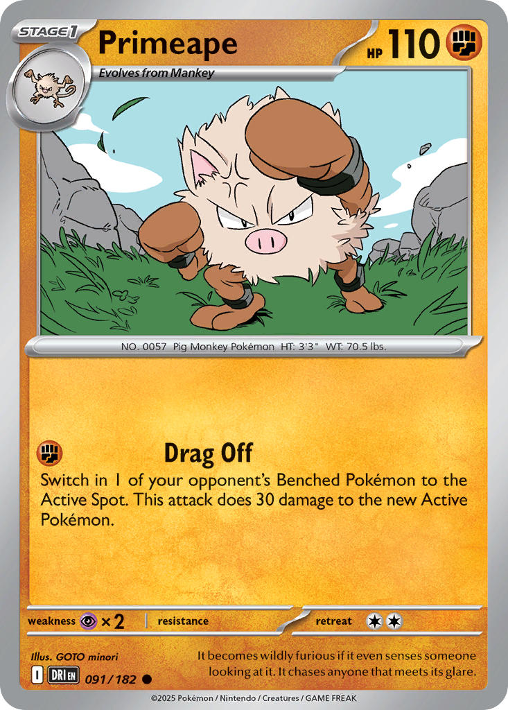 Primeape⁣ - Destined Rivals⁣ (Common)⁣ [091] English / Near Mint / Reverse-Holo Normal