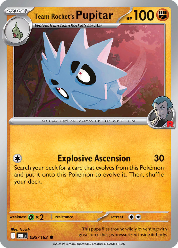 Team Rocket's Pupitar⁣ - Destined Rivals⁣ (Common)⁣ [095] English / Near Mint / Normal