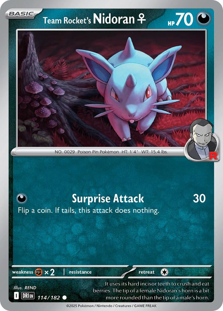 Team Rocket's Nidoran [F]⁣ - Destined Rivals⁣ (Common)⁣ [114] English / Near Mint / Normal