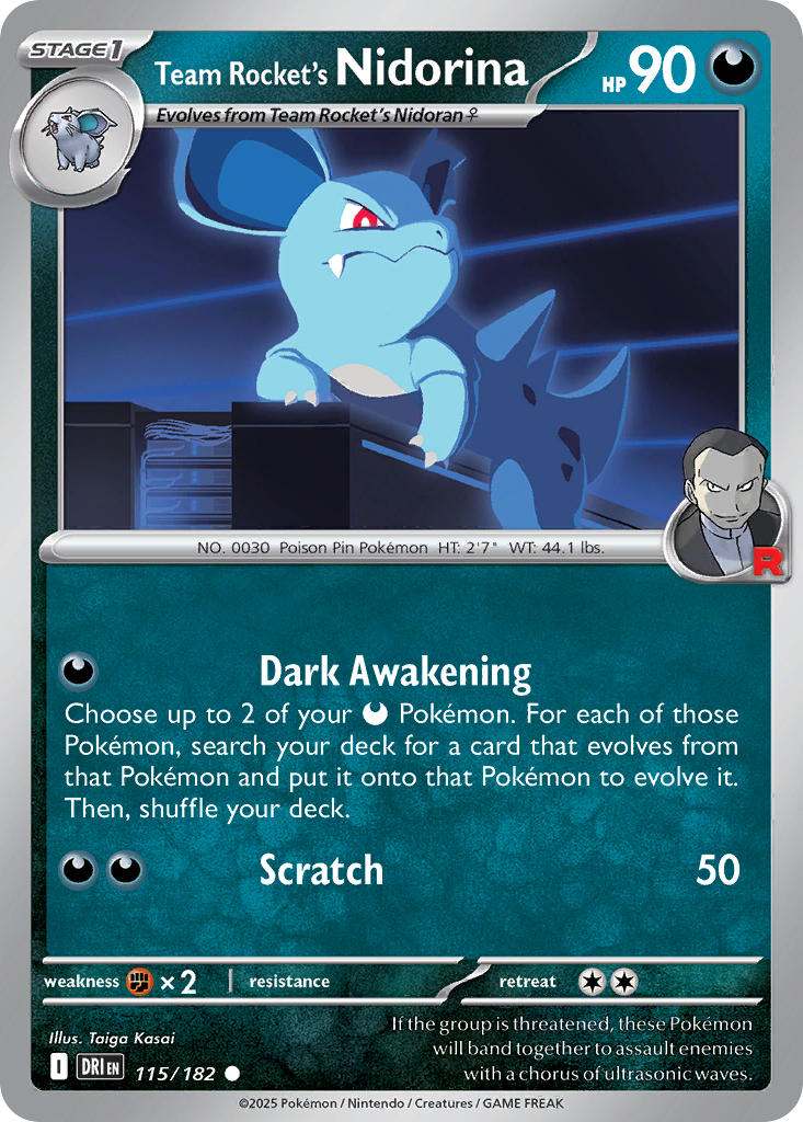 Team Rocket's Nidorina⁣ - Destined Rivals⁣ (Common)⁣ [115] English / Near Mint / Normal