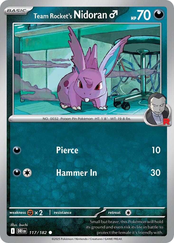 Team Rocket's Nidoran [M]⁣ - Destined Rivals⁣ (Common)⁣ [117] English / Near Mint / Normal