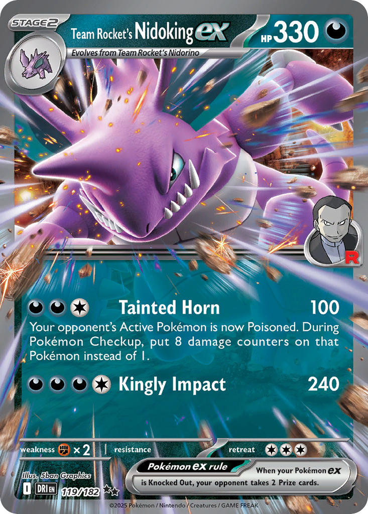 Team Rocket's Nidoking ex⁣ - Destined Rivals⁣ (Double Rare)⁣ [119] English / Near Mint / Normal
