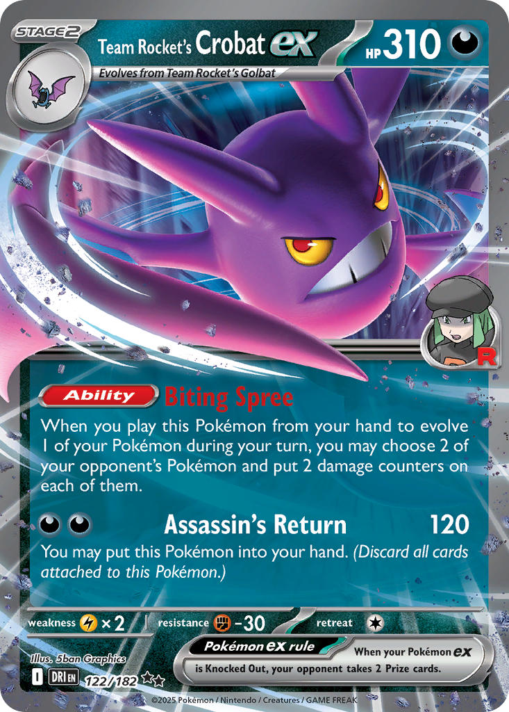 Team Rocket's Crobat ex⁣ - Destined Rivals⁣ (Double Rare)⁣ [122] English / Near Mint / Normal