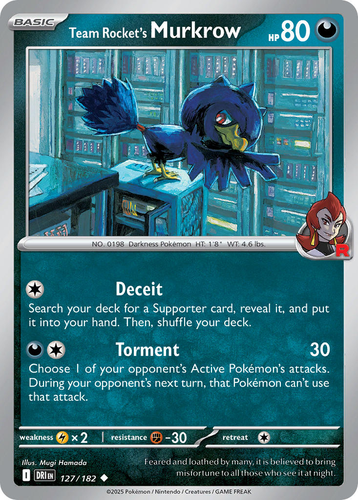 Team Rocket's Murkrow⁣ - Destined Rivals⁣ (Uncommon)⁣ [127] English / Near Mint / Normal