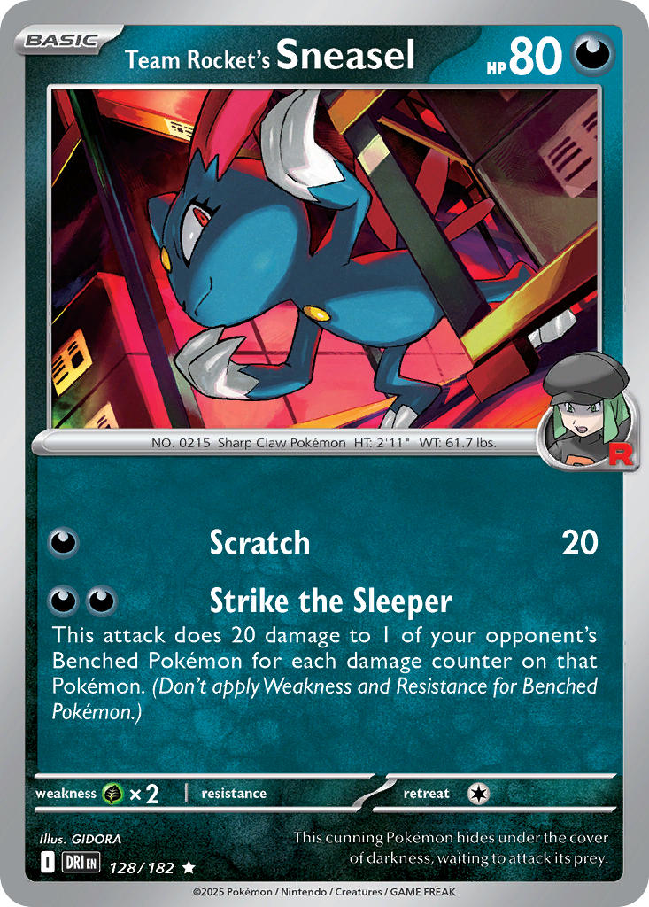 Team Rocket's Sneasel⁣ - Destined Rivals⁣ (Rare)⁣ [128] English / Near Mint / Normal