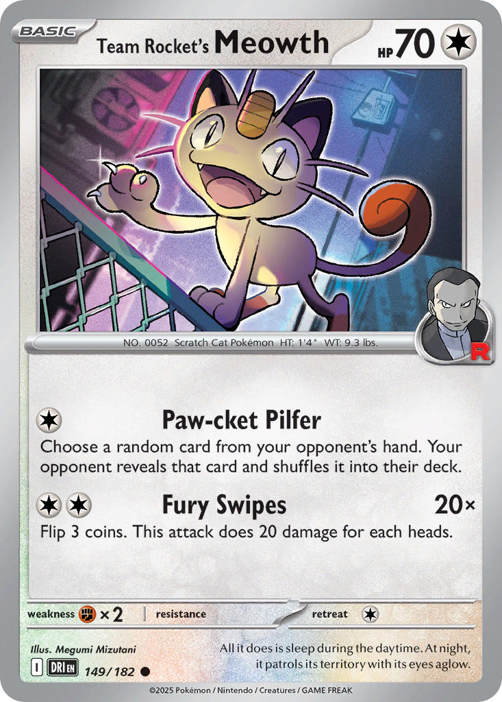 Team Rocket's Meowth - Destined Rivals (Common) [149] Kortspil