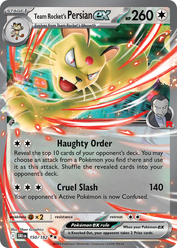 Team Rocket's Persian ex⁣ - Destined Rivals⁣ (Double Rare)⁣ [150] English / Near Mint / Normal