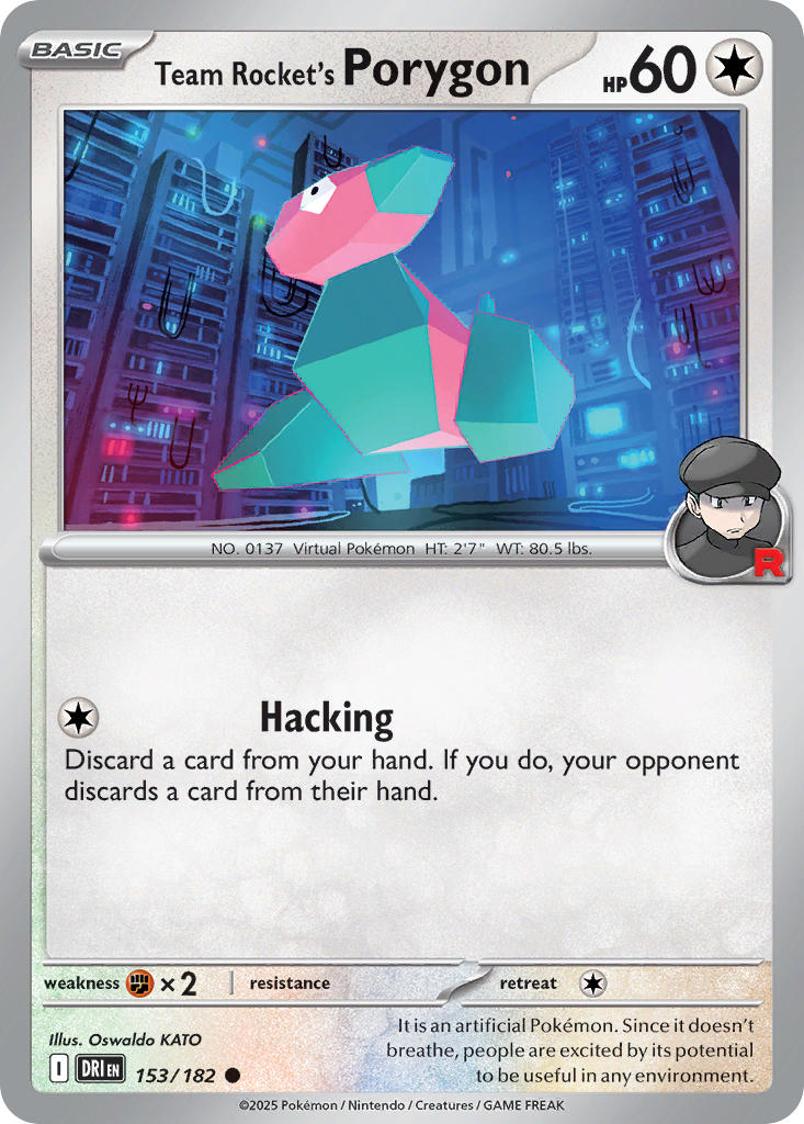 Team Rocket's Porygon⁣ - Destined Rivals⁣ (Common)⁣ [153] English / Near Mint / Normal