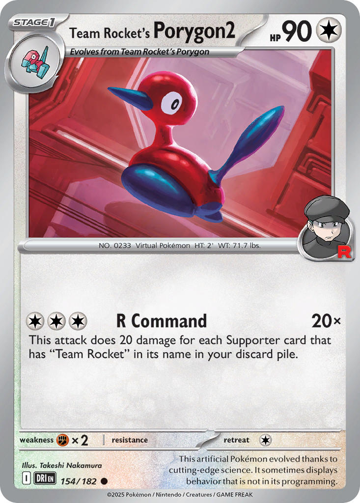 Team Rocket's Porygon2⁣ - Destined Rivals⁣ (Common)⁣ [154] English / Near Mint / Normal