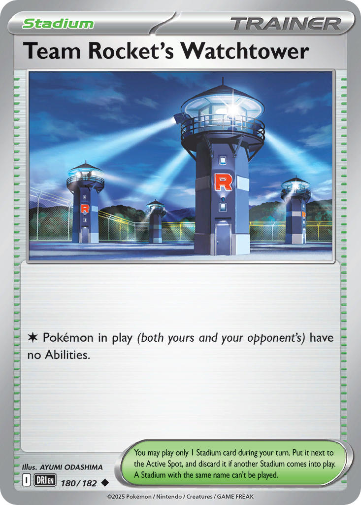 Team Rocket's Watchtower⁣ - Destined Rivals⁣ (Uncommon)⁣ [180] English / Near Mint / Reverse-Holo Normal