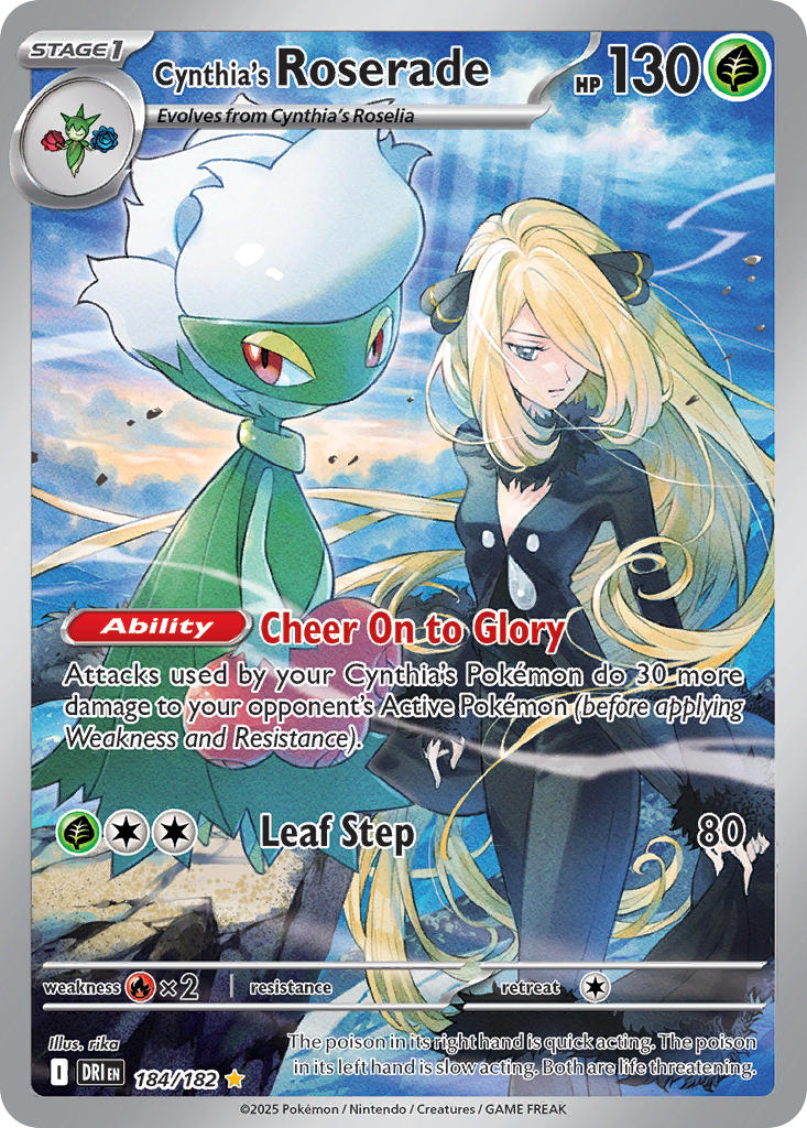 Cynthia's Roserade⁣ - Destined Rivals⁣ (Illustration Rare)⁣ [184] English / Near Mint / Normal