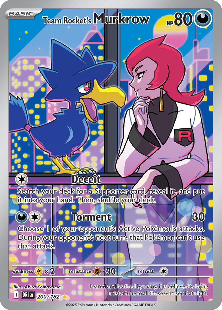 Team Rocket's Murkrow⁣ - Destined Rivals⁣ (Illustration Rare)⁣ [200] English / Near Mint / Normal