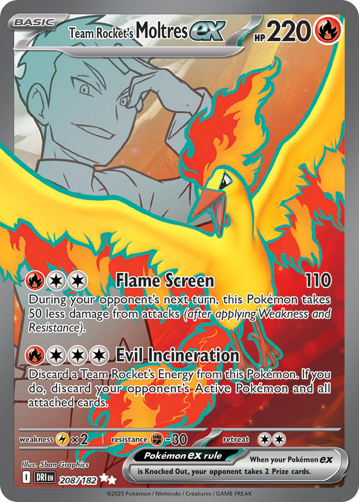 Team Rocket's Moltres ex⁣ - Destined Rivals⁣ (Ultra Rare)⁣ [208] English / Near Mint / Normal