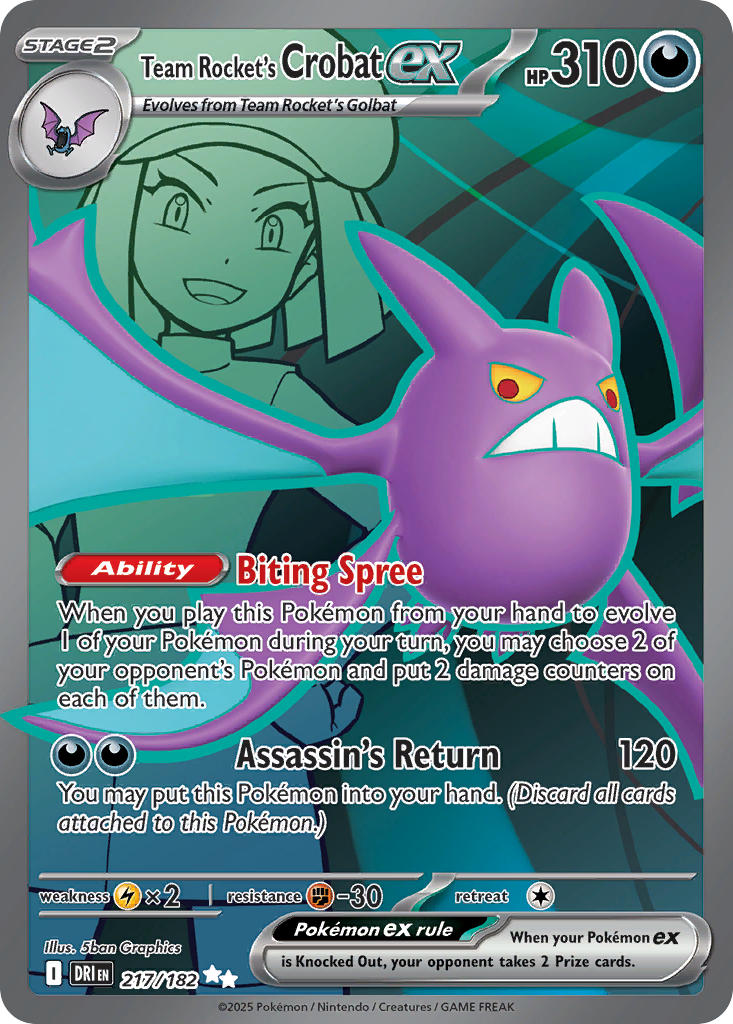 Team Rocket's Crobat ex⁣ - Destined Rivals⁣ (Ultra Rare)⁣ [217] English / Near Mint / Normal