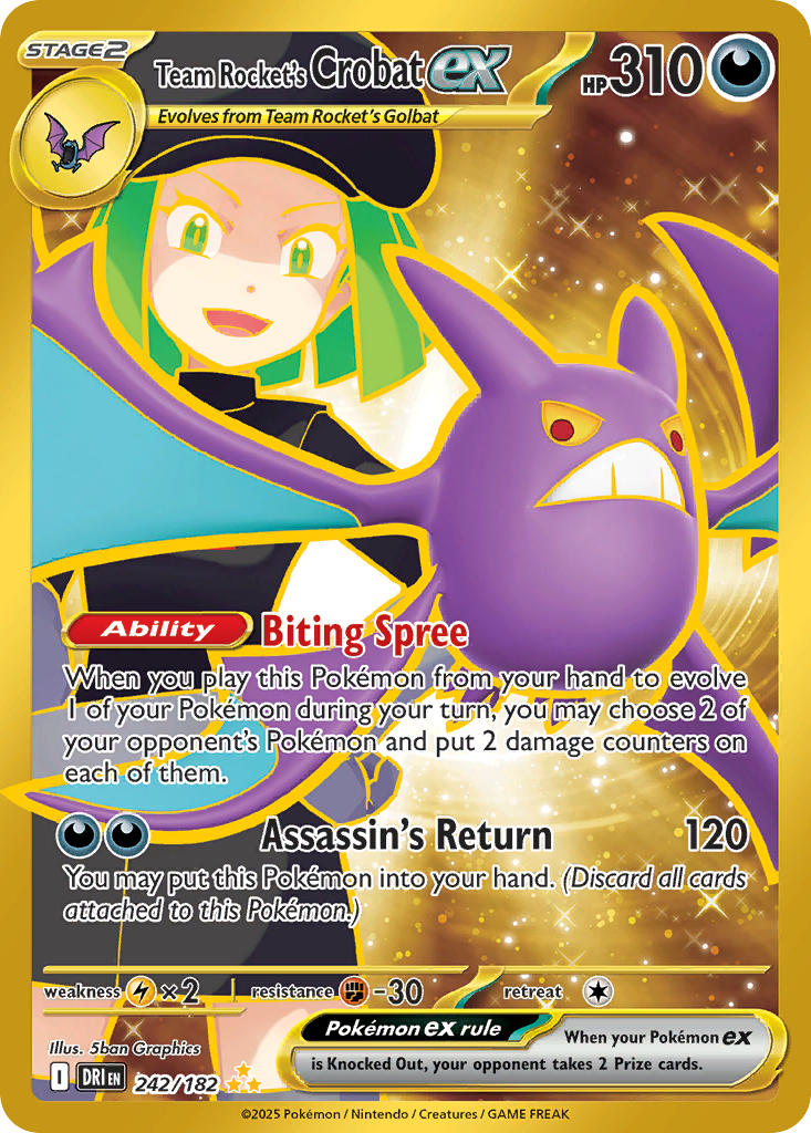 Team Rocket's Crobat ex⁣ - Destined Rivals⁣ (Secret Rare)⁣ [242] English / Near Mint / Normal