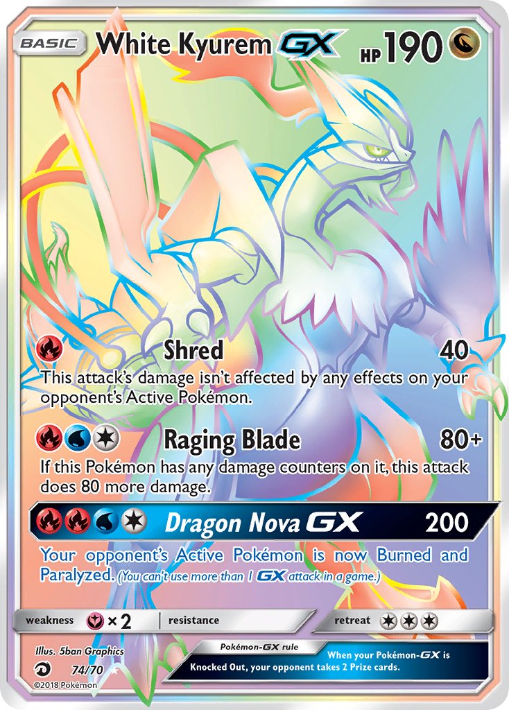 White Kyurem GX - Dragon Majesty (Secret Rare) [DRM-74] English / Near Mint / Normal