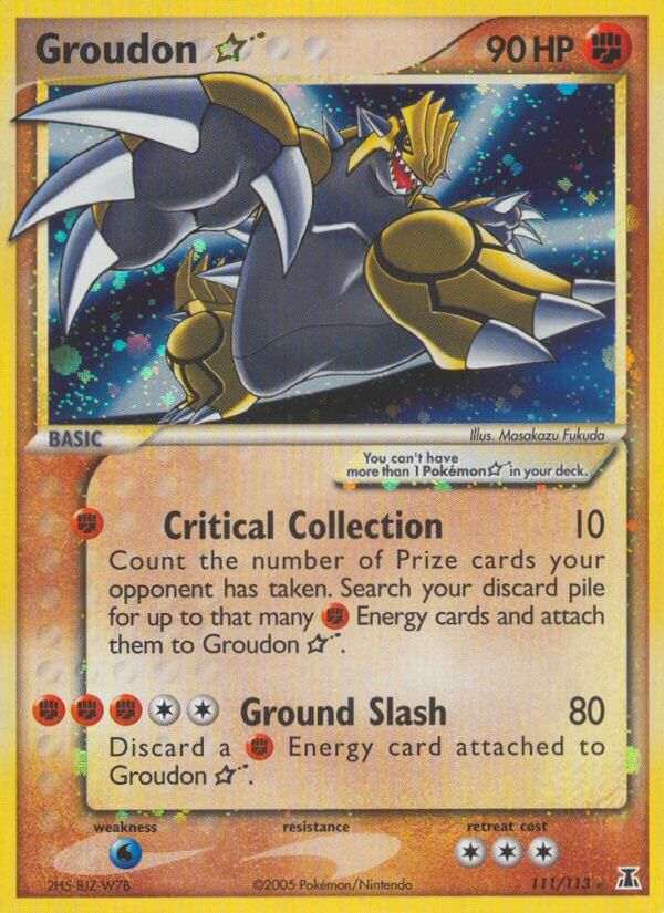 Groudon Gold Star - EX Delta Species (Secret Rare) [DS-111] English / Near Mint / Normal