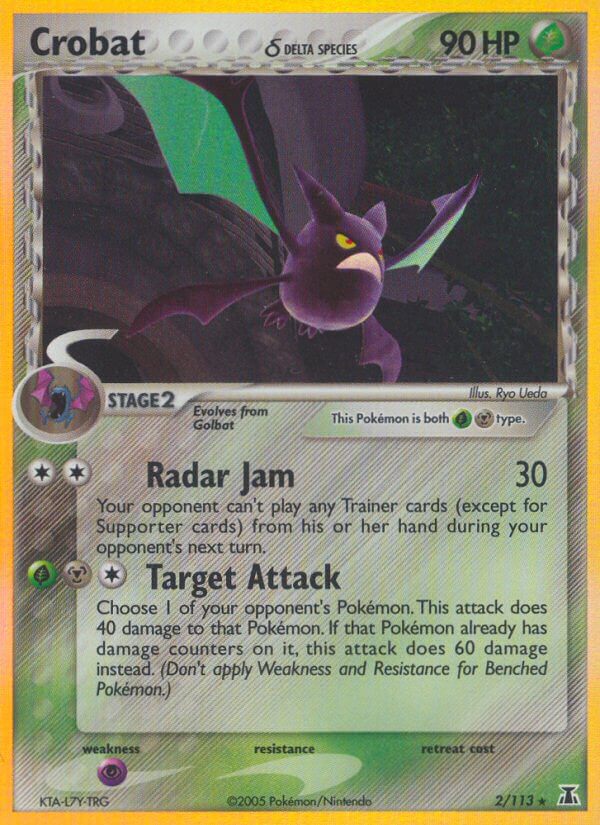Crobat Delta Species EX Delta Species Holo Rare DS-2 Kortspil