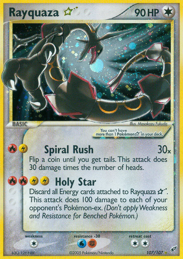 Rayquaza Gold Star - EX Deoxys (Secret Rare) [DX-107] English / Near Mint / Normal