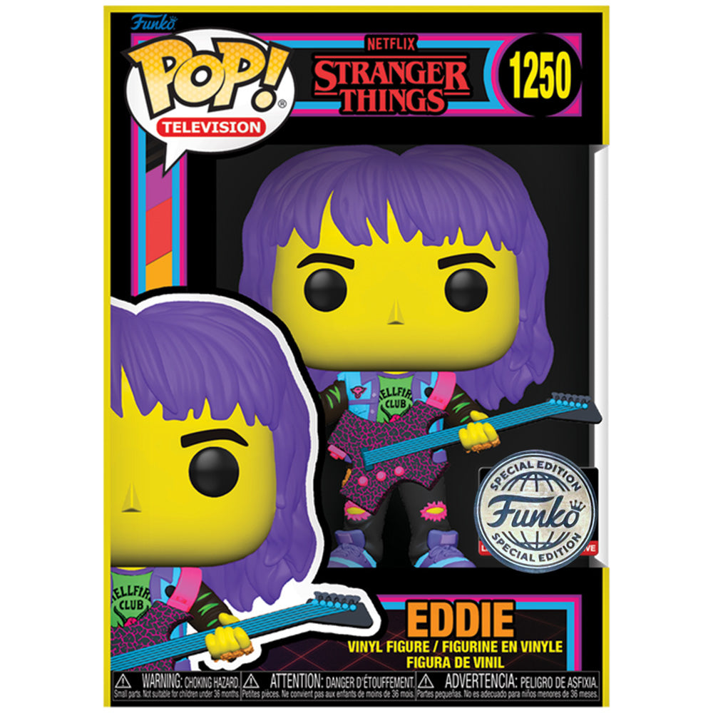 Funko POP! Stranger Things Eddie with Guitar Black Light #1250 Figur