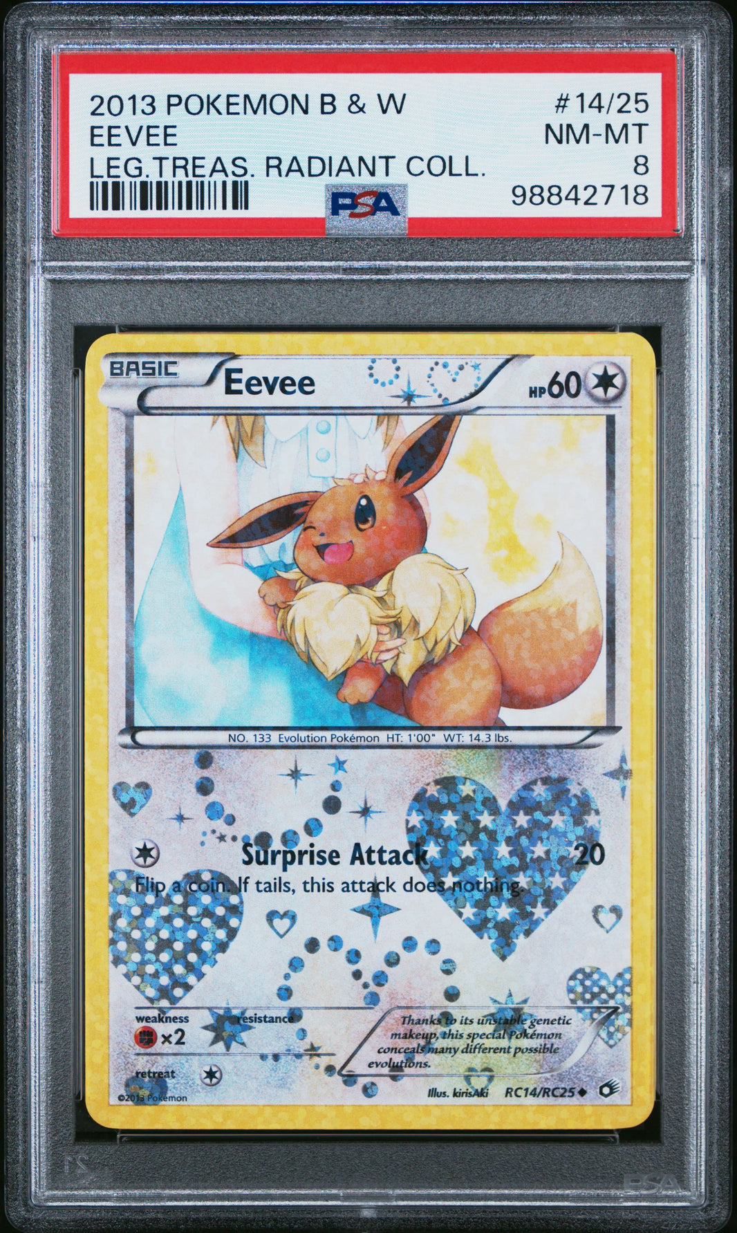Eevee Legendary Treasures Uncommon LTR-RC14 Kortspil
