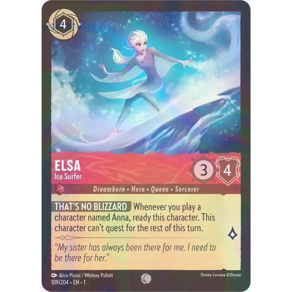 Elsa - Ice Surfer - Foil (Common) - 109/204 - Disney