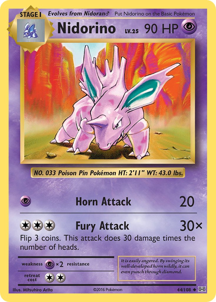 Nidorino - Evolutions (Uncommon) [EVO-44] English / Near Mint / Normal