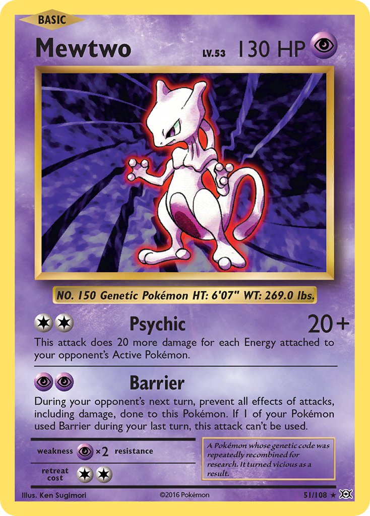 Mewtwo - Evolutions (Rare) [EVO-51] English / Excellent / Normal