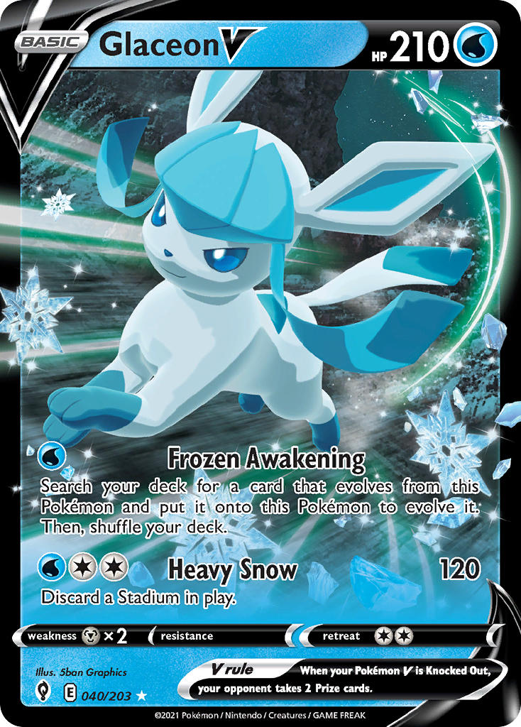 Glaceon V - Evolving Skies (Ultra Rare) [EVS-040] English / Near Mint / Normal