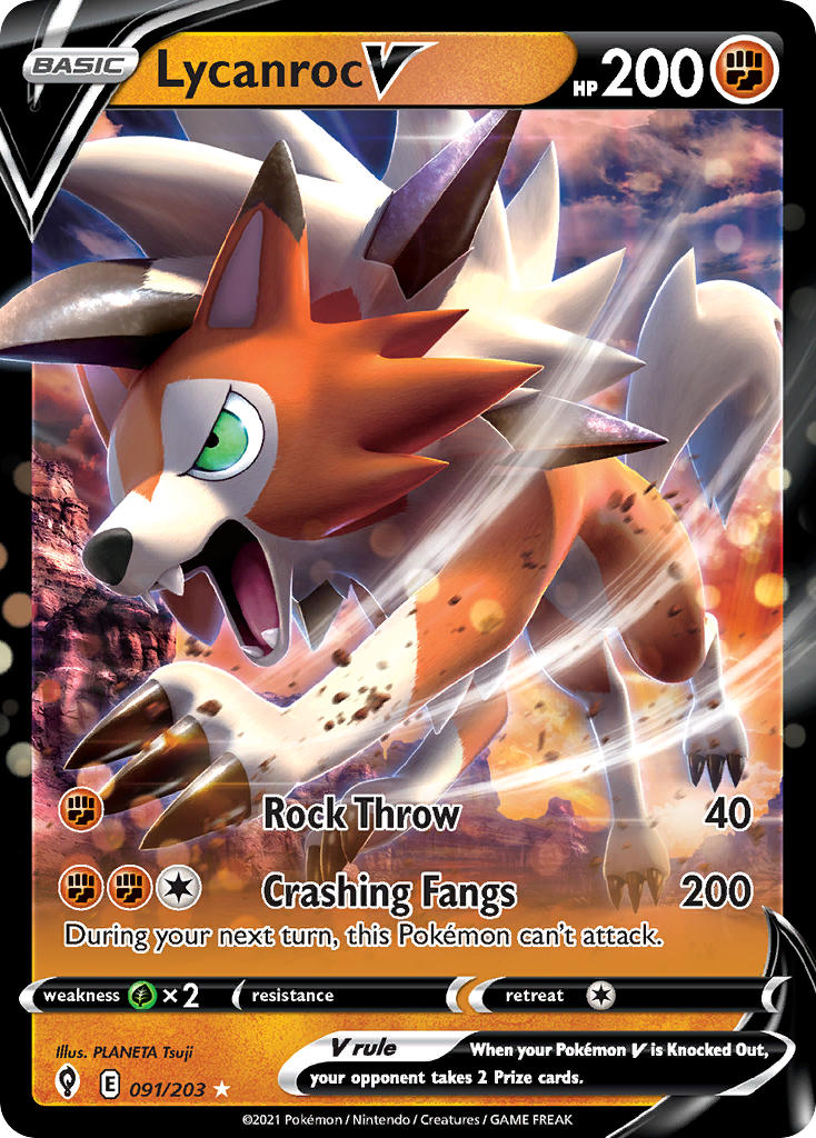 Lycanroc V - Evolving Skies (Ultra Rare) [EVS-091] English / Near Mint / Normal