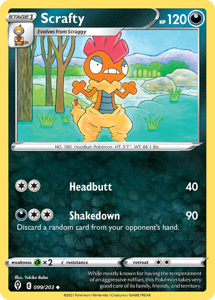 Scrafty - Evolving Skies (Uncommon) [EVS-099] English / Near Mint / Normal