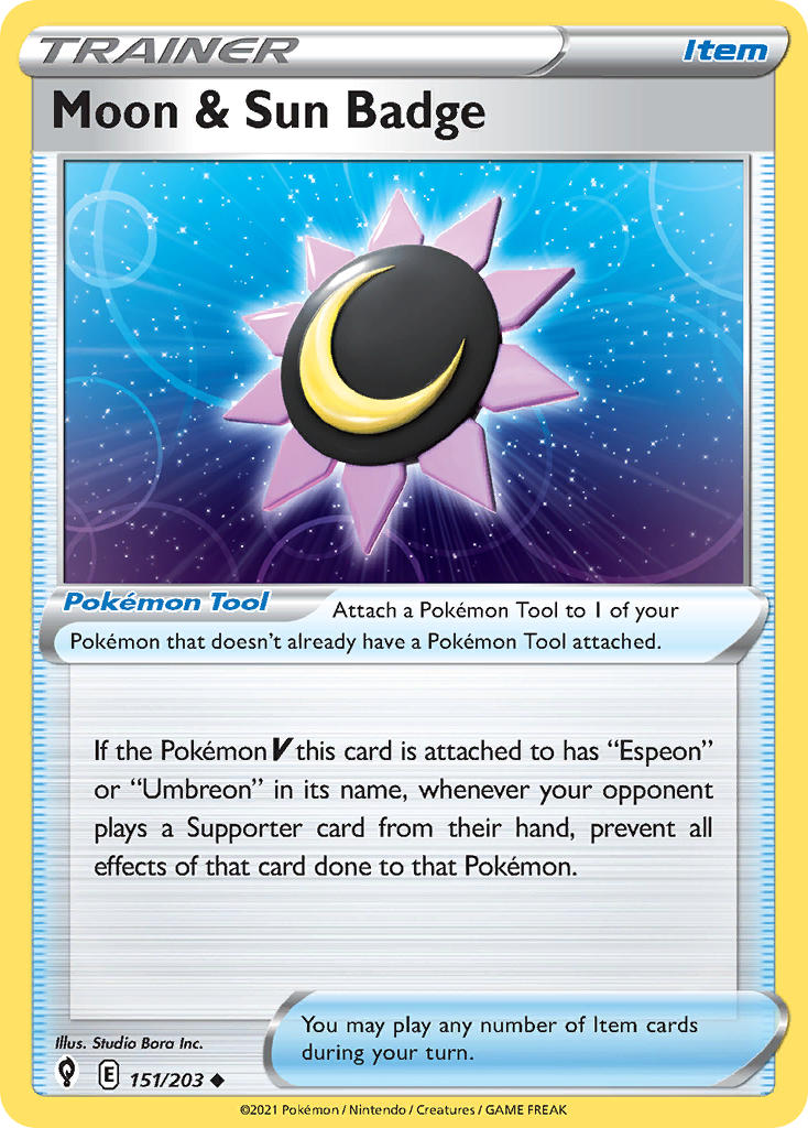 Moon & Sun Badge - Evolving Skies (Uncommon) [EVS-151] English / Near Mint / Normal
