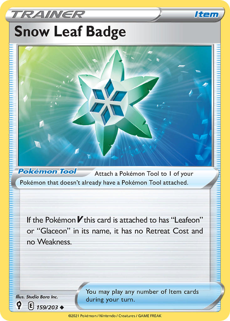 Snow Leaf Badge - Evolving Skies (Uncommon) [EVS-159] English / Near Mint / Normal