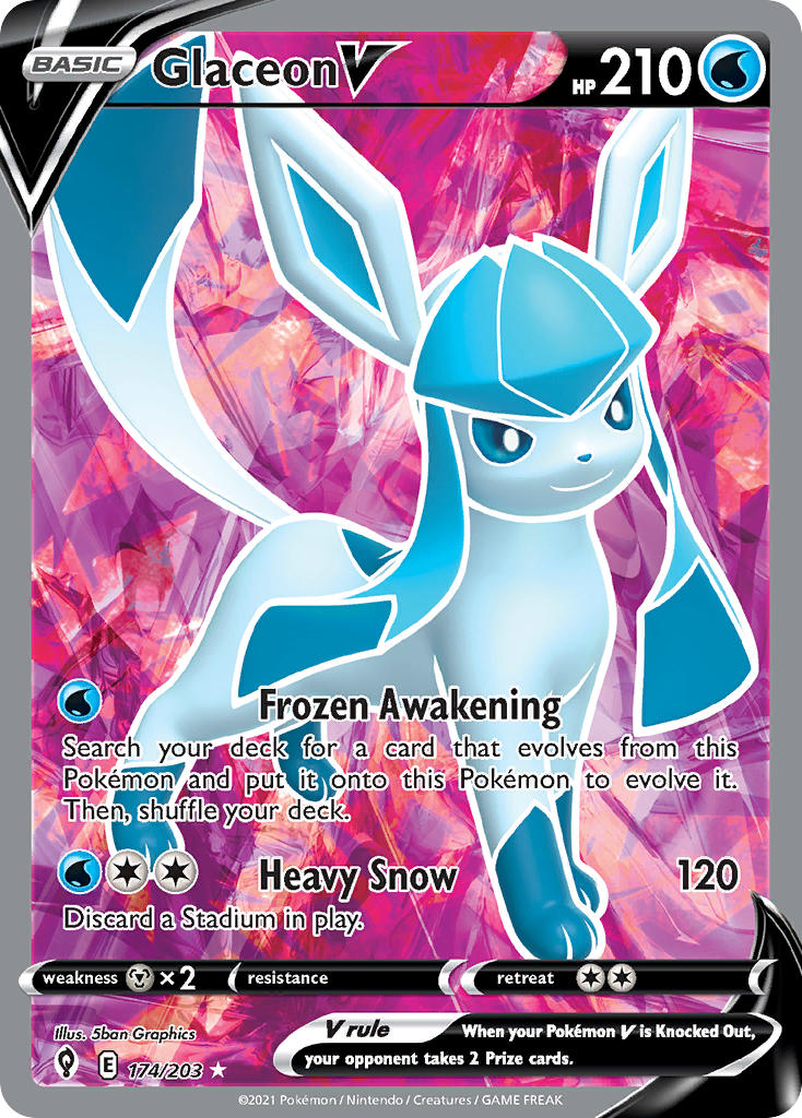 Glaceon V - Evolving Skies (Ultra Rare) [EVS-174] English / Near Mint / Normal