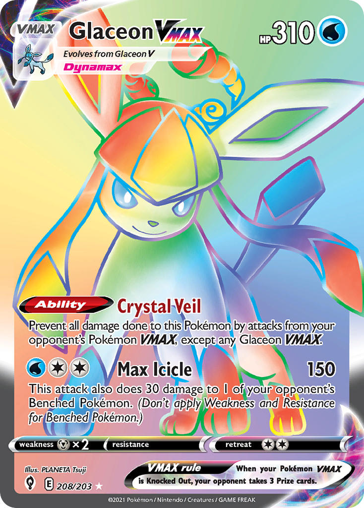 Glaceon VMAX - Evolving Skies (Secret Rare) [EVS-208] English / Near Mint / Normal