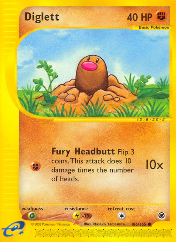 Diglett⁣ - Expedition Base Set⁣ (Common)⁣ [106] English / Played / Normal