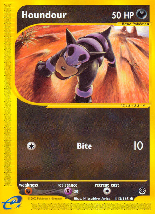 Houndour⁣ - Expedition Base Set⁣ (Common)⁣ [113] English / Excellent / Reverse-Holo Normal