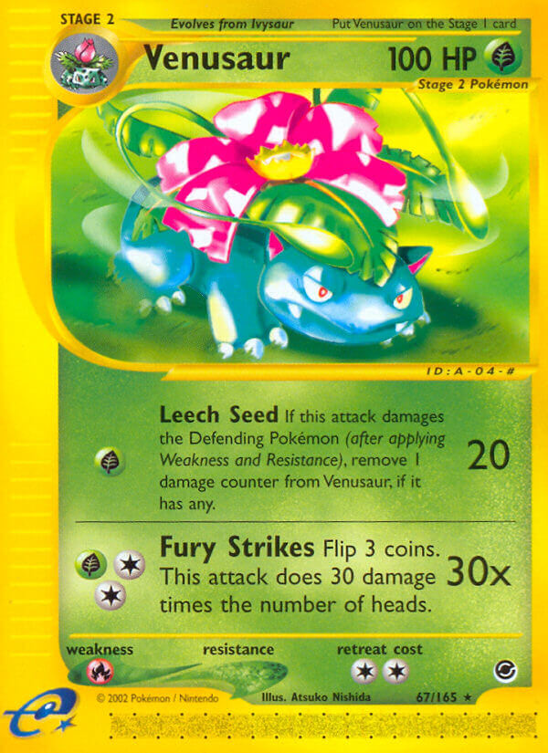 Venusaur⁣ - Expedition Base Set⁣ (Rare)⁣ [67] English / Played / Reverse-Holo Normal