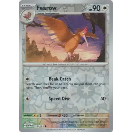 Fearow - Reverse - 022/165 - Enkeltkort