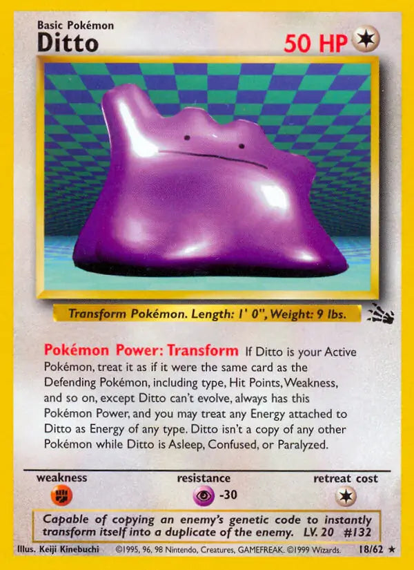Ditto⁣ - Fossil⁣ (Rare)⁣ [18] English / Light Played / Normal