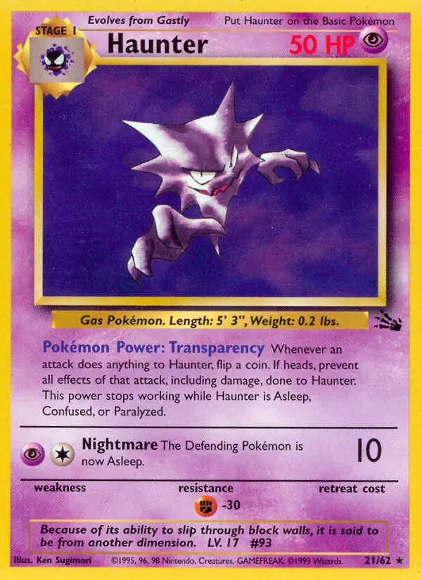 Haunter - Fossil (Rare) [FO-21] English / Excellent / Normal