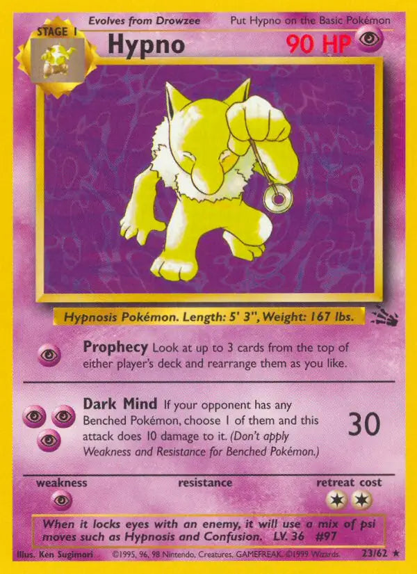 Hypno⁣ - Fossil⁣ (Rare)⁣ [23] English / Played / Normal