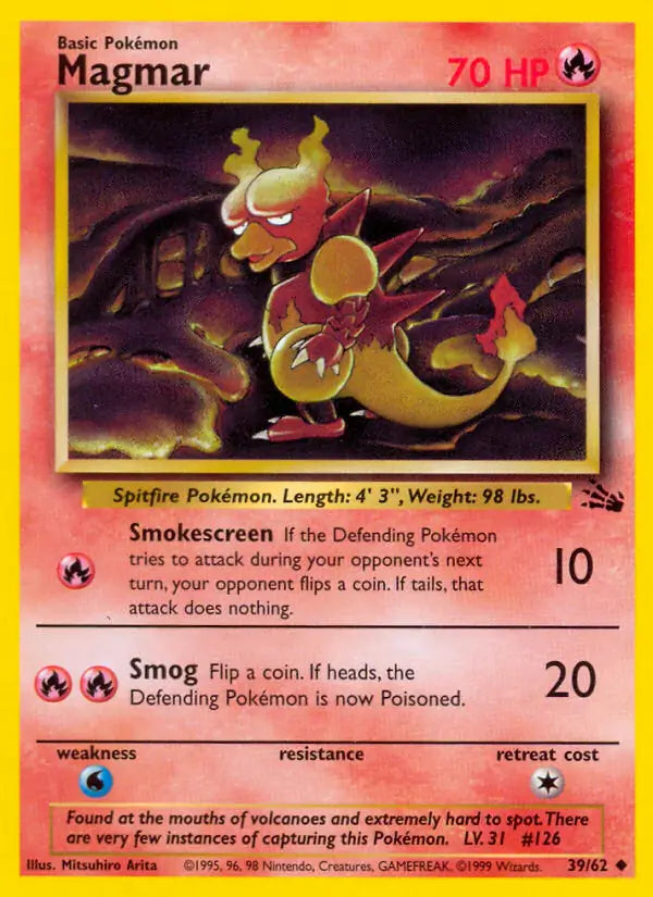 Magmar⁣ - Fossil⁣ (Uncommon)⁣ [39] English / Light Played / Normal