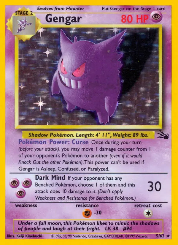 Gengar - Fossil (Holo Rare) [5] Kortspil