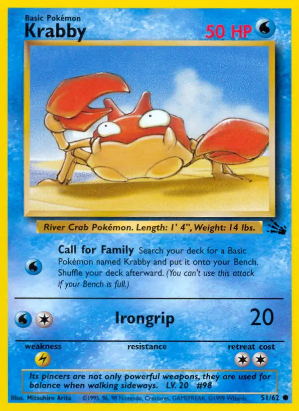 Krabby⁣ - Fossil⁣ (Common)⁣ [51] English / Light Played / Normal